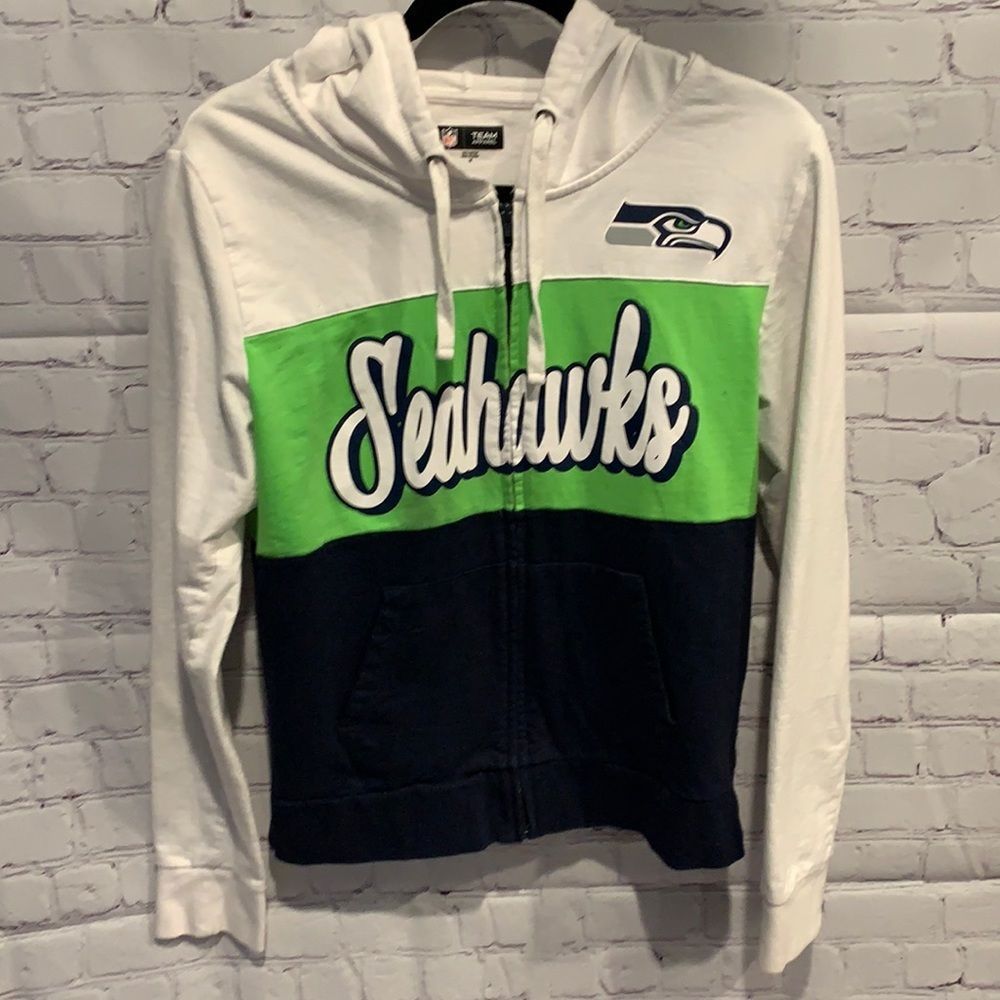 NFL Team Apparel Seattle Seahawks Zip Up Sweatshirt Hoodie Size Medium